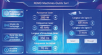 Écran pour poste de décapage laser