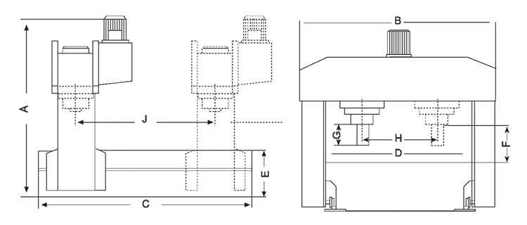 Schéma des presses hydrauliques à redresser DK-S