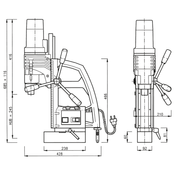 Perceuse magnétique RB 100 B RL-E capacité Ø 100 mm – Image 3