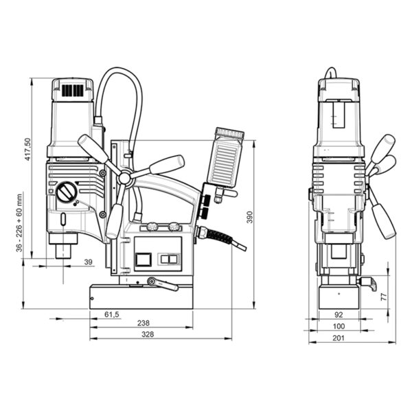 Perceuse magnétique RB 80 B RL-E capacité Ø 80 mm – Image 2
