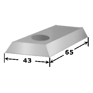 Matrice oblongue perpendiculaire T maxi 12,7 x 24,7 mm