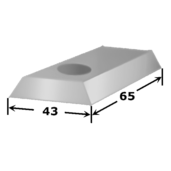 Matrice oblongue perpendiculaire T maxi 12,7 x 24,7 mm