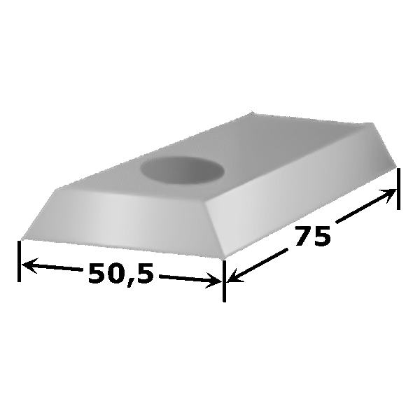 Matrice oblongue perpendiculaire T maxi 16,7 x 32,7 mm