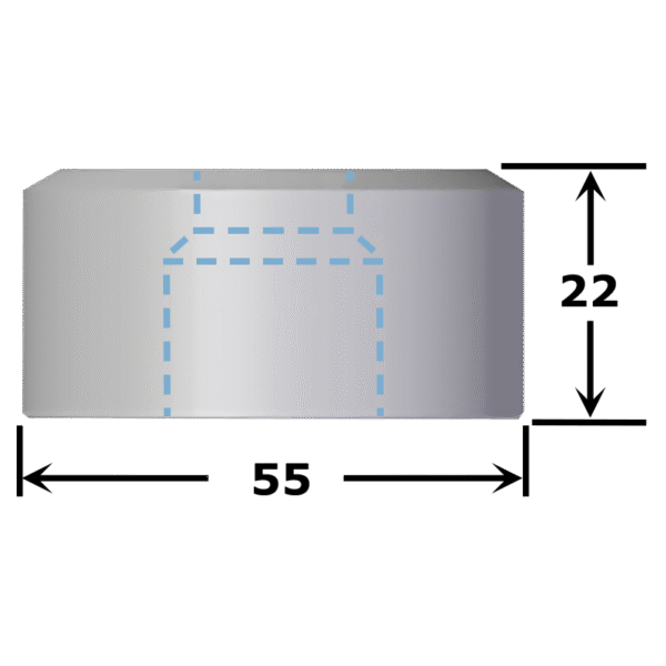 Matrice oblongue n°MVA11 maxi 16,0 x 32,0 mm