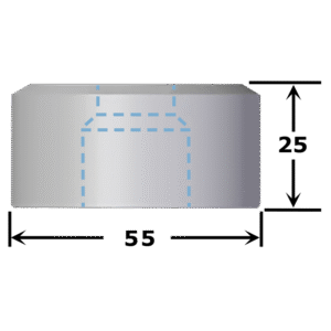 Matrice oblongue n°MV55 maxi 16,7 x 32,7 mm